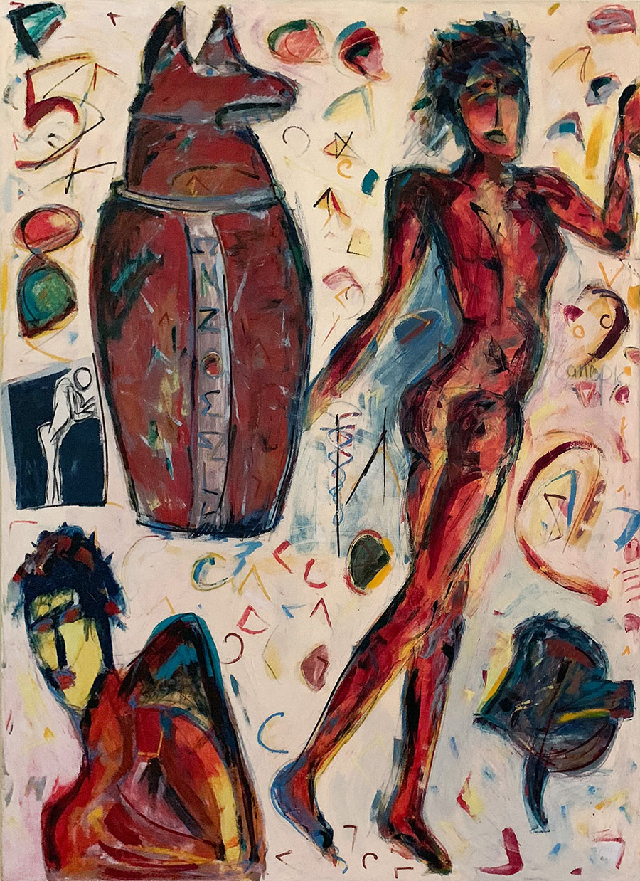 CANOPIC oil on canvas, 84 by 66 inches, 1985, HERMANN LEDERLE