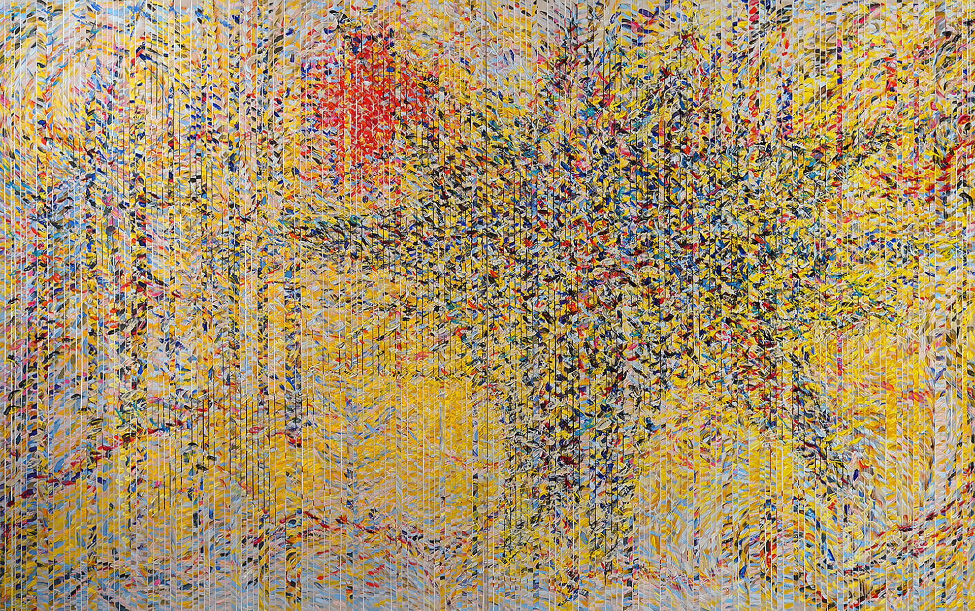 BLACKSTAR oil on linen stripes over canvas, 2 panels, 60 by 96 inches (152x244cm), 2021, HERMANN LEDERLE