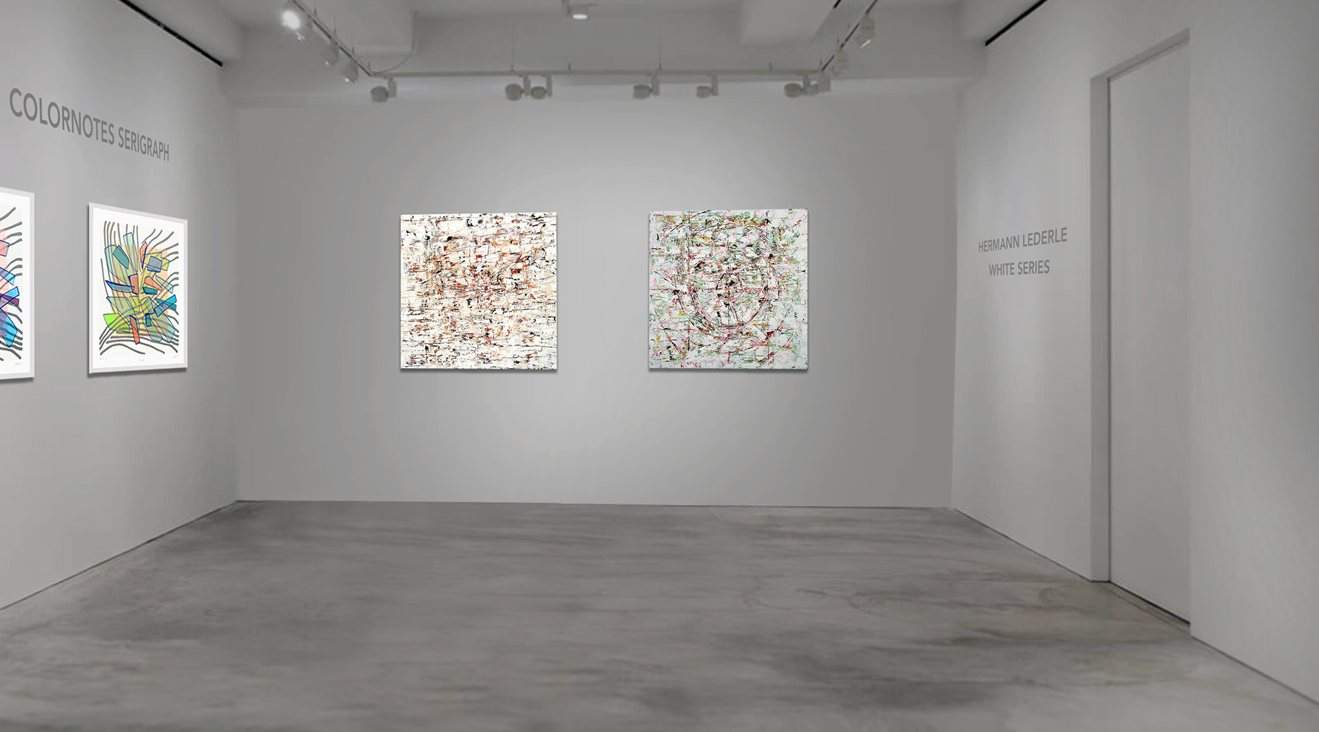 REINHARD STANGL SHOWROOM PRESENTING SELECTED PAINTINGS 'WHITE SERIES' 2004 BY HERMANN LEDERLE