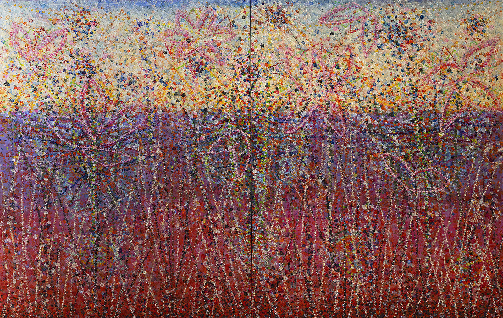 REEDS oil on canvas, 2 panels, 60 by 96 inches (152x244cm), 2022, HERMANN LEDERLE