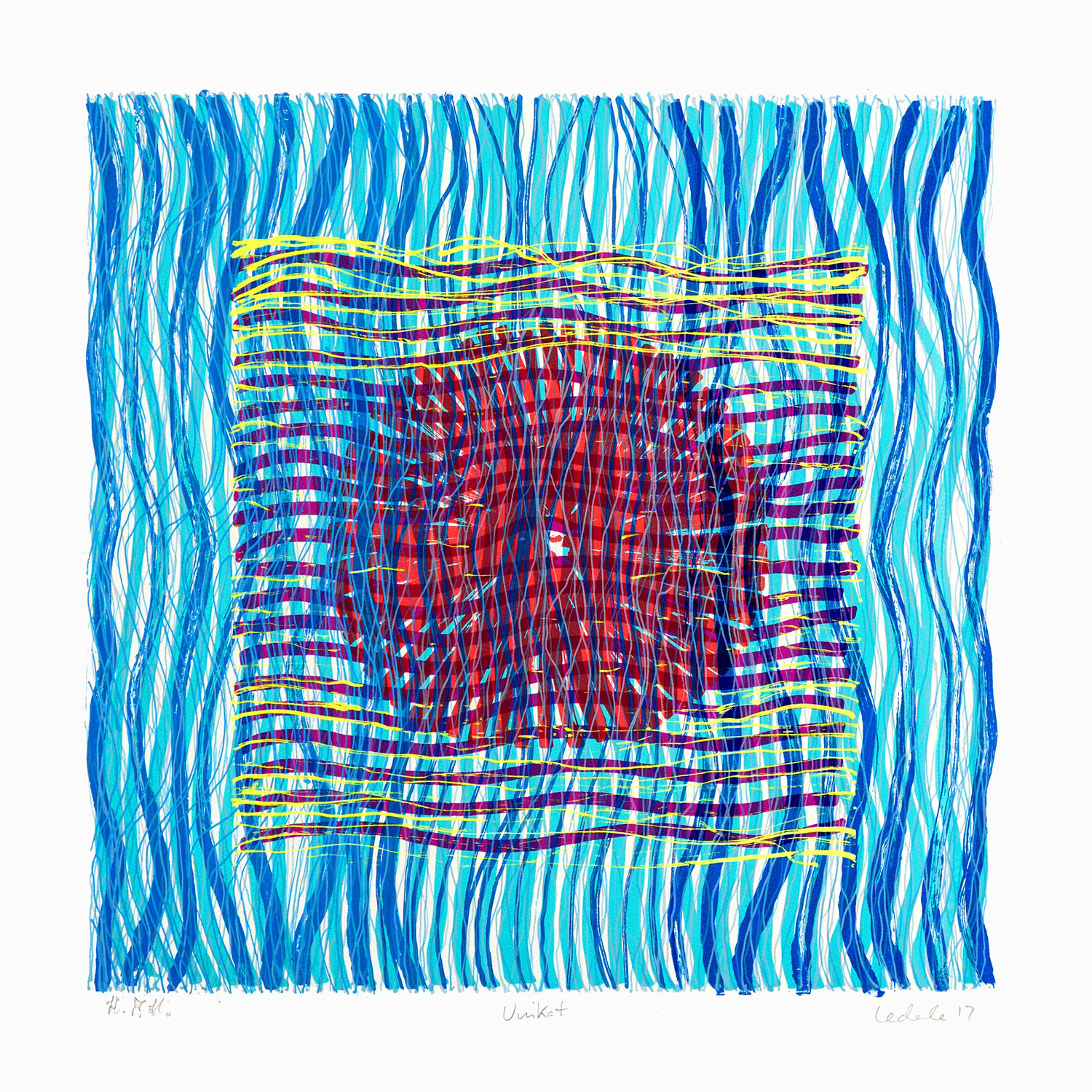 COLORWEAVES UNIKAT NO.43 Somerset Velvet paper, 24 by 24 inches, 2017 Serigraph Edition of 120 Unikats hand signed, HERMANN LEDERLE NOT AVAILABLE