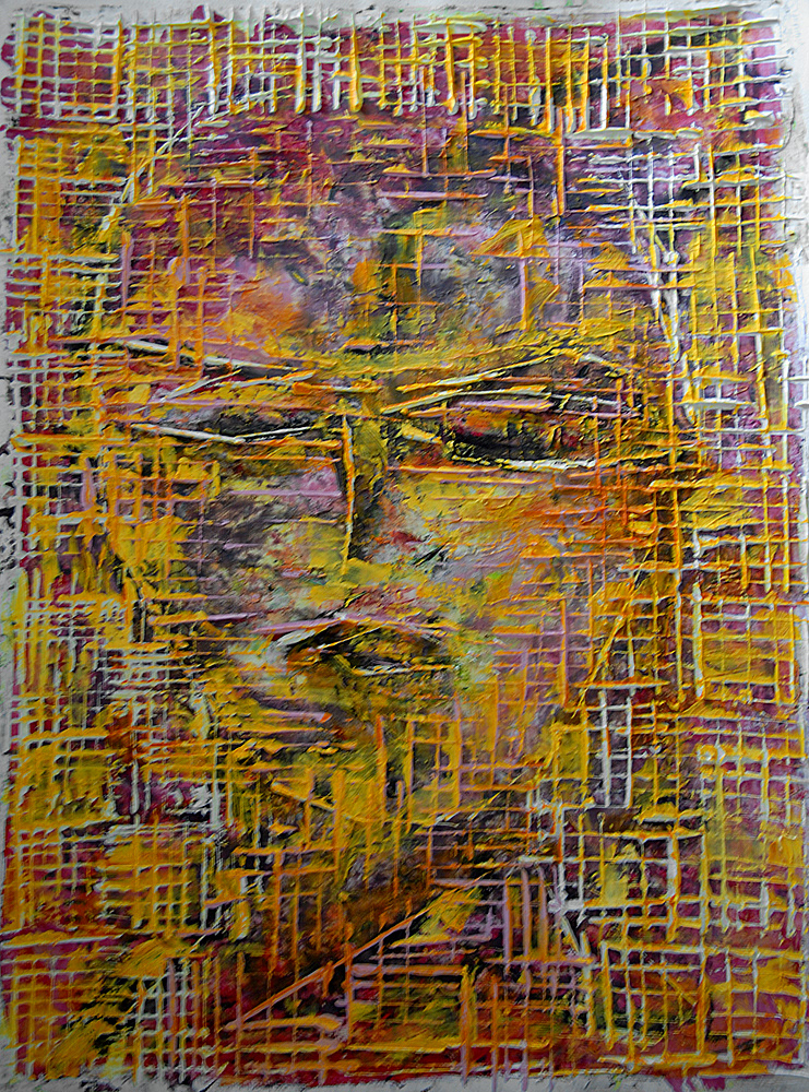 HEAD NO.105 oil on paper, 30 by 22 inches, 2010,HERMANN LEDERLE