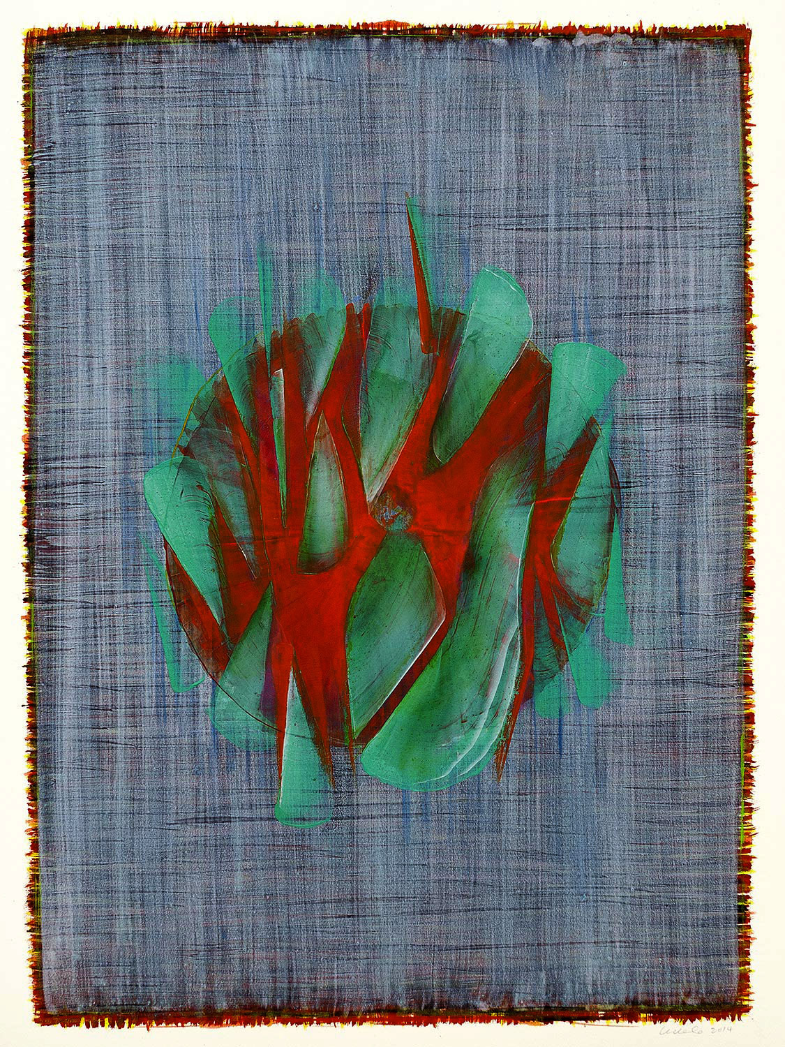 COLORBLOTS 6 oil on paper, 30 by 22 inches, 2014,HERMANN LEDERLE