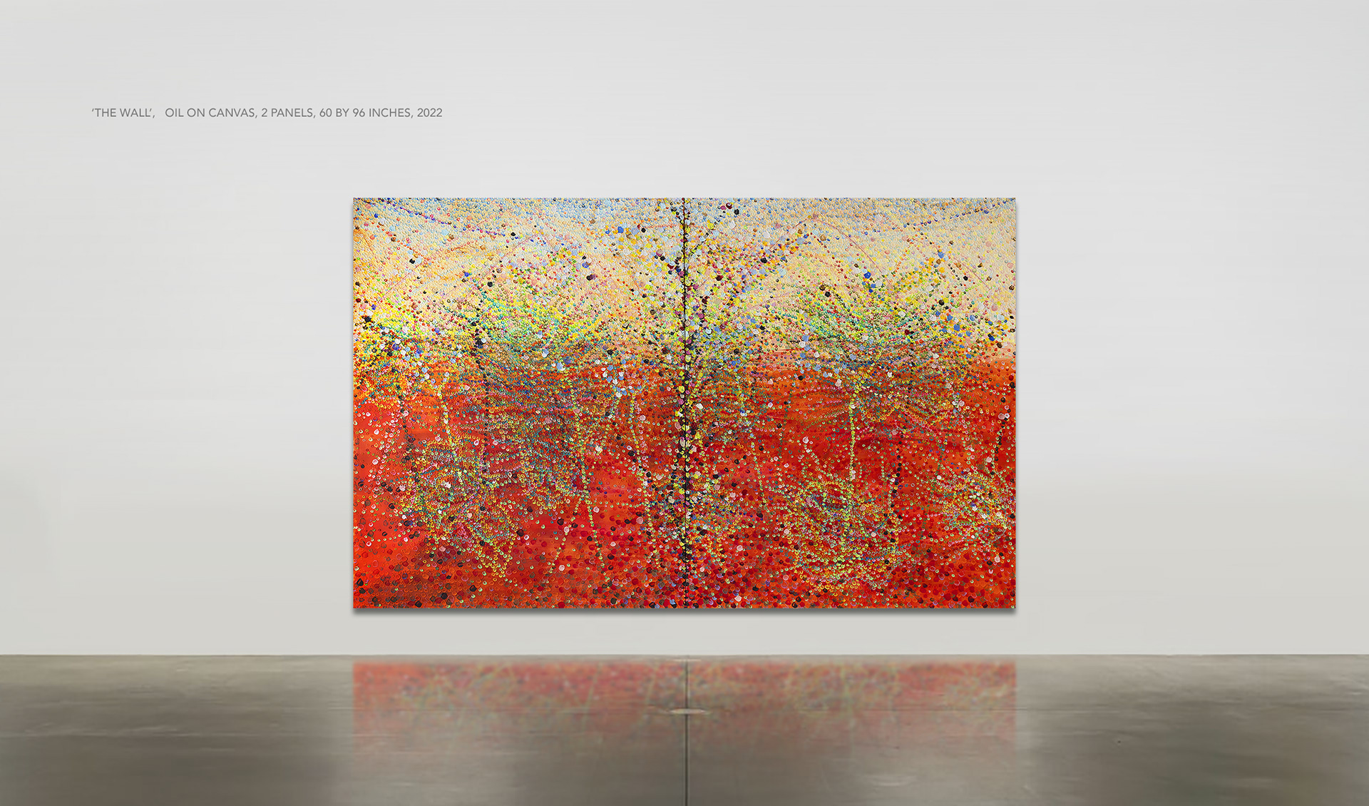 The Wall, oil on canvas, 60 by 96 inches, 2022