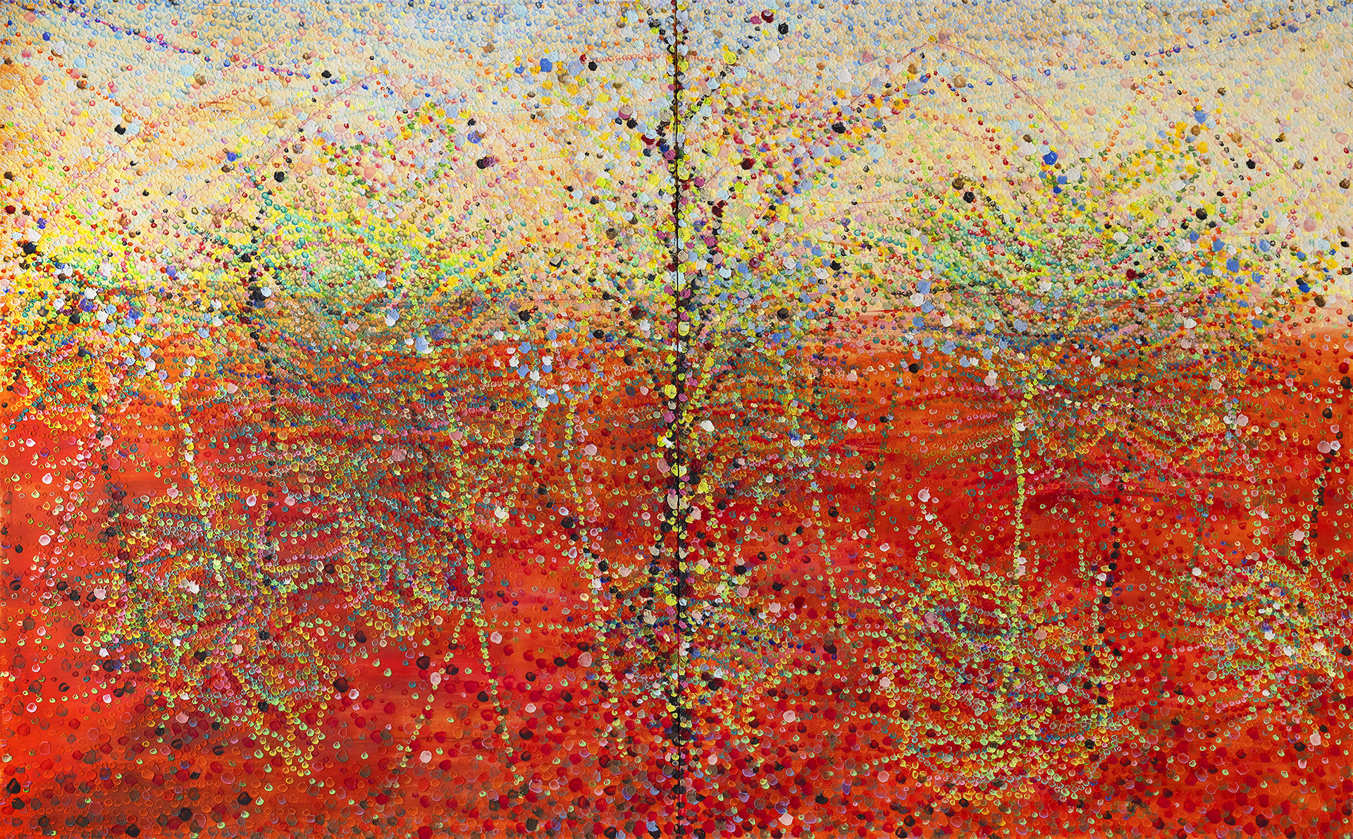 THE WALL oil on canvas, 2 panels, 60 by 96 inches (152x244cm), 2022, Hermann Lederle