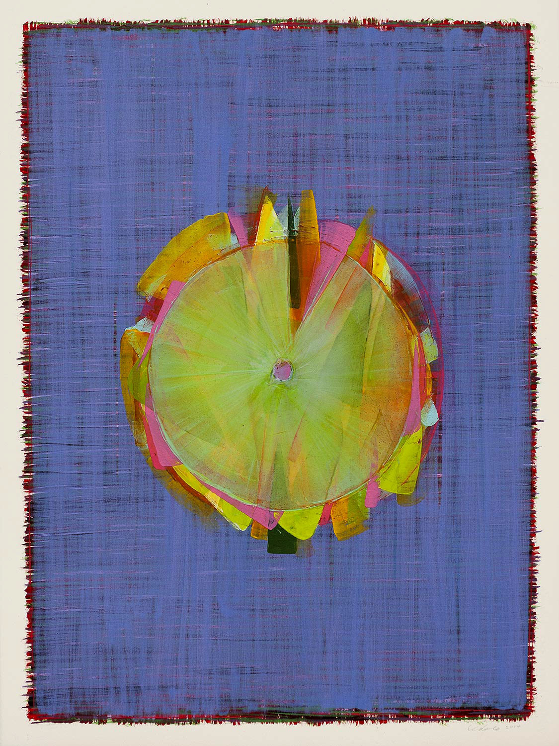 COLORBLOTS 1 oil on paper, 30 by 22 inches, 2014,HERMANN LEDERLE
