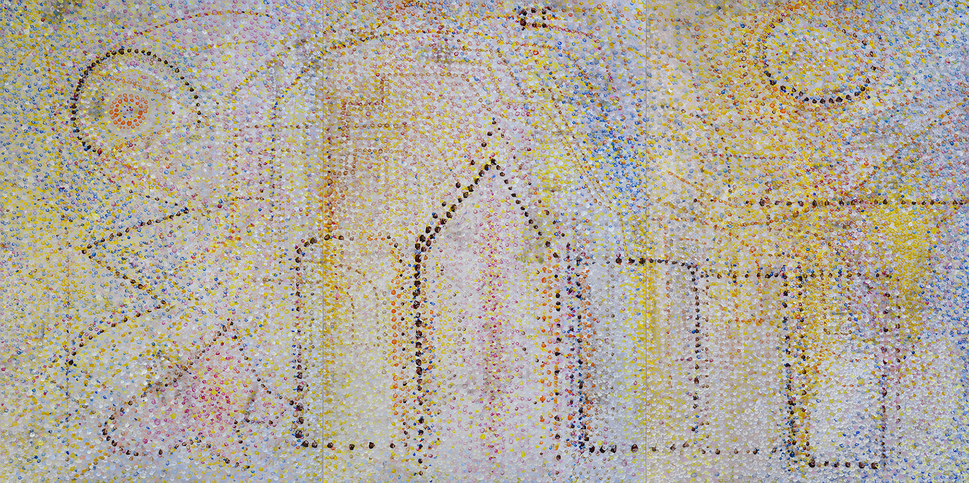 QUARRY oil on canvas, 3 panels, 60 by 120 inches (152x305cm), 2021,HERMANN LEDERLE