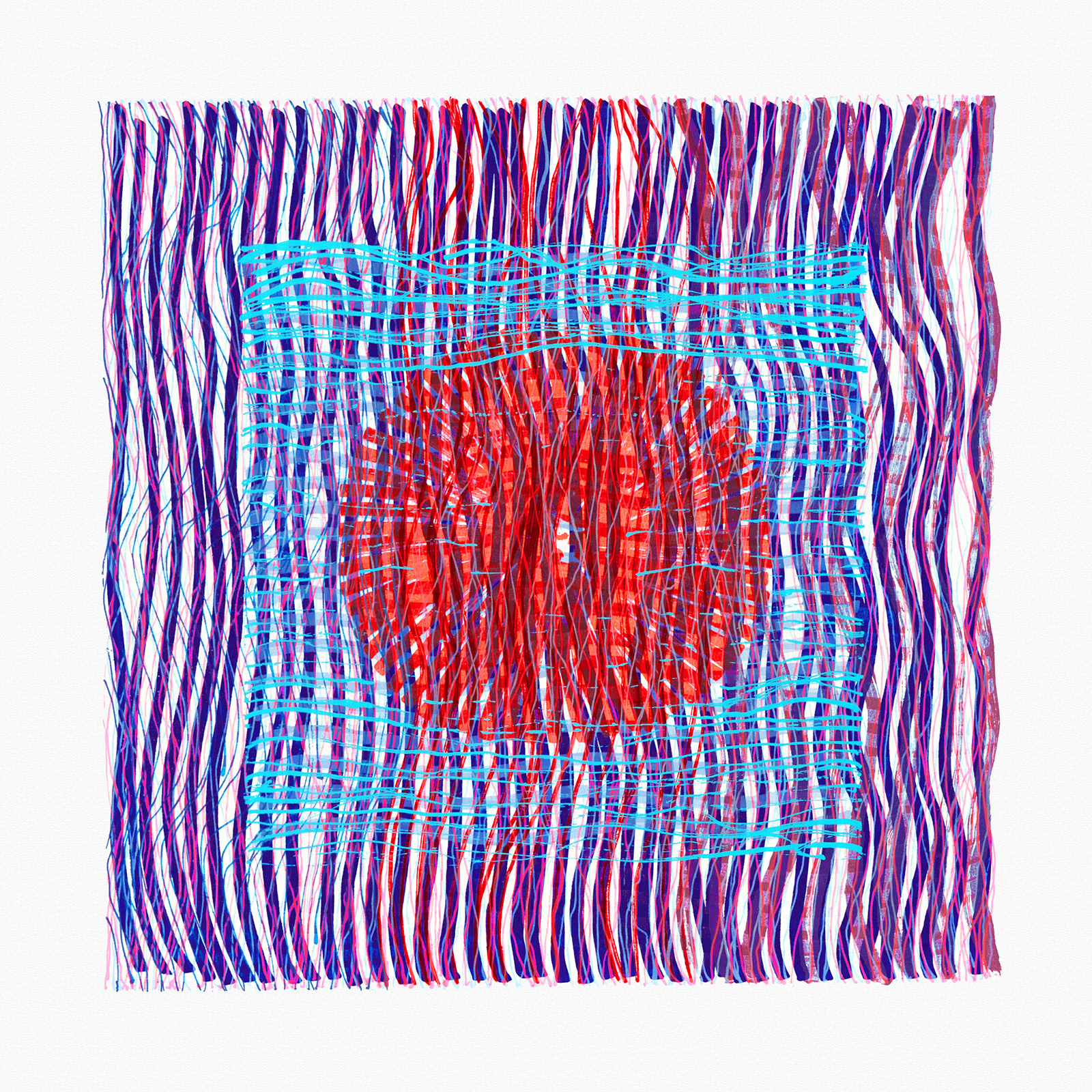 COLORWEAVES UNIKAT NO.57 Serigraph on Somerset Velvet paper, 24 by 24 inches, 2016 UNIKAT hand signed,Hermann Lederle NOT AVAILABLE