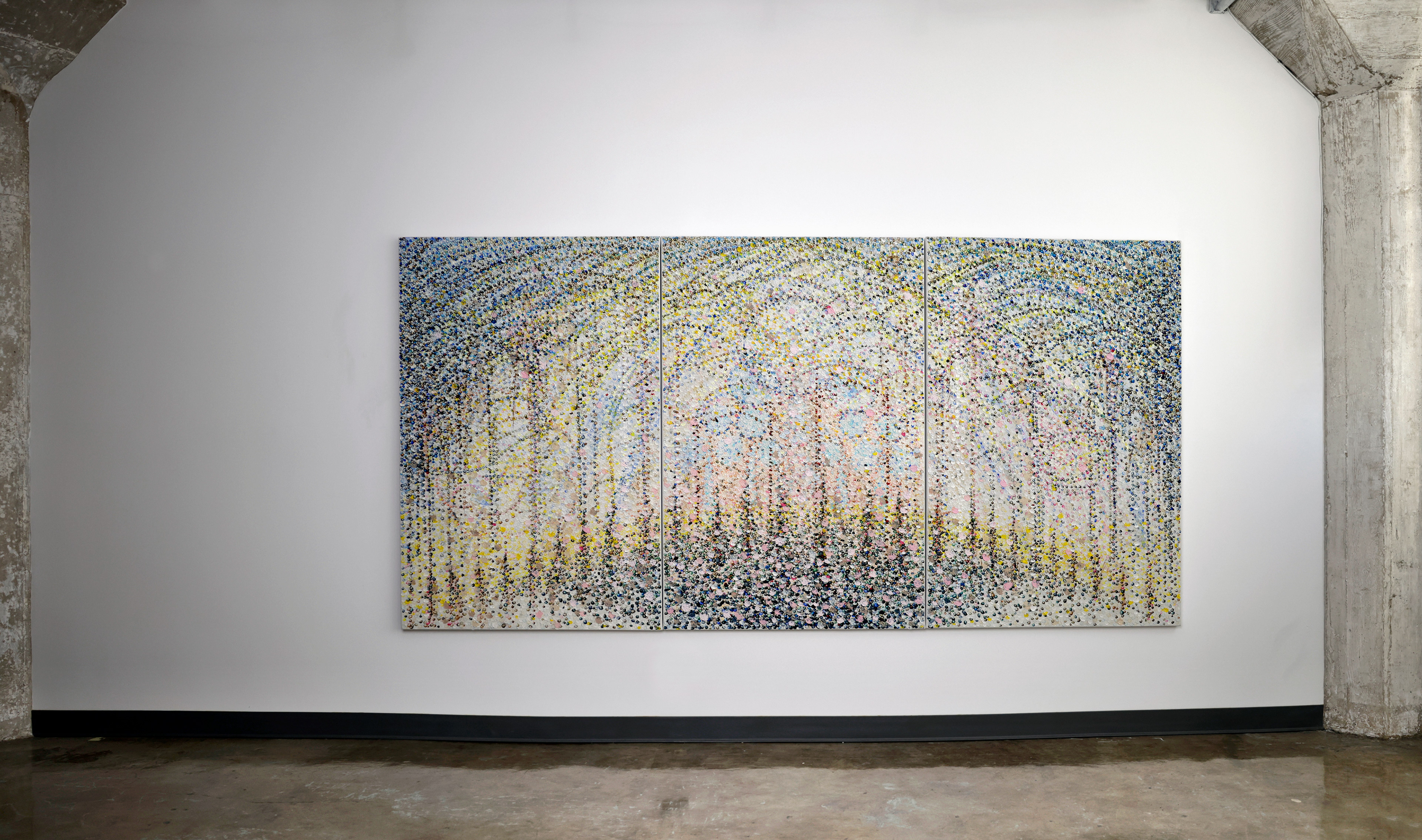 'CATHEDRAL', oil on canvas, 3 panels, 60 by 120 inches (152x305cm), 2021, Hermann Lederle