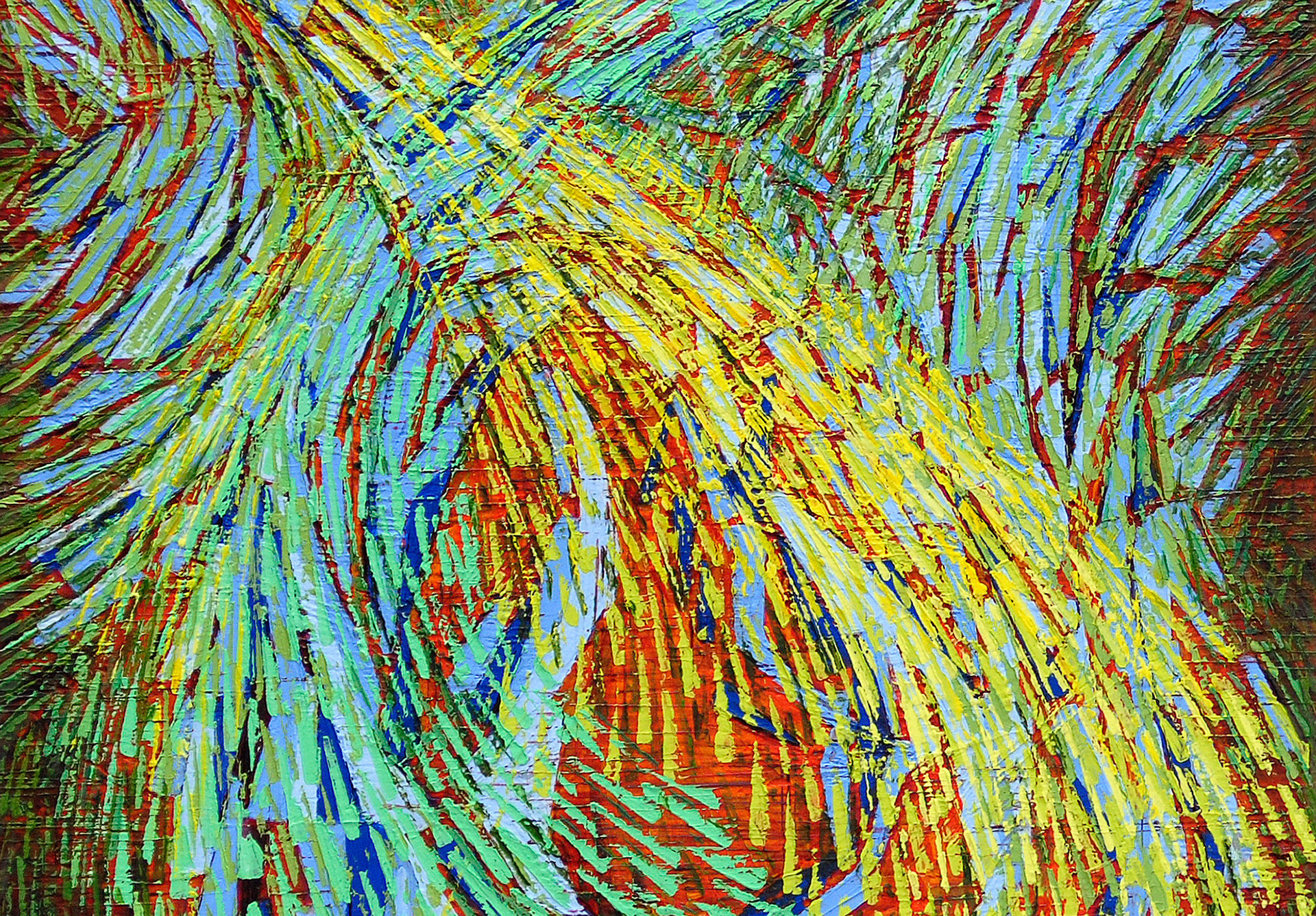 'VERVE' , oil on canvas, 50 by 38 inches (127x96cm), 2012 - DETAIL Lederle’s abstract paintings are moored in enthusiasm and an intense occupation with the routine of creation itself