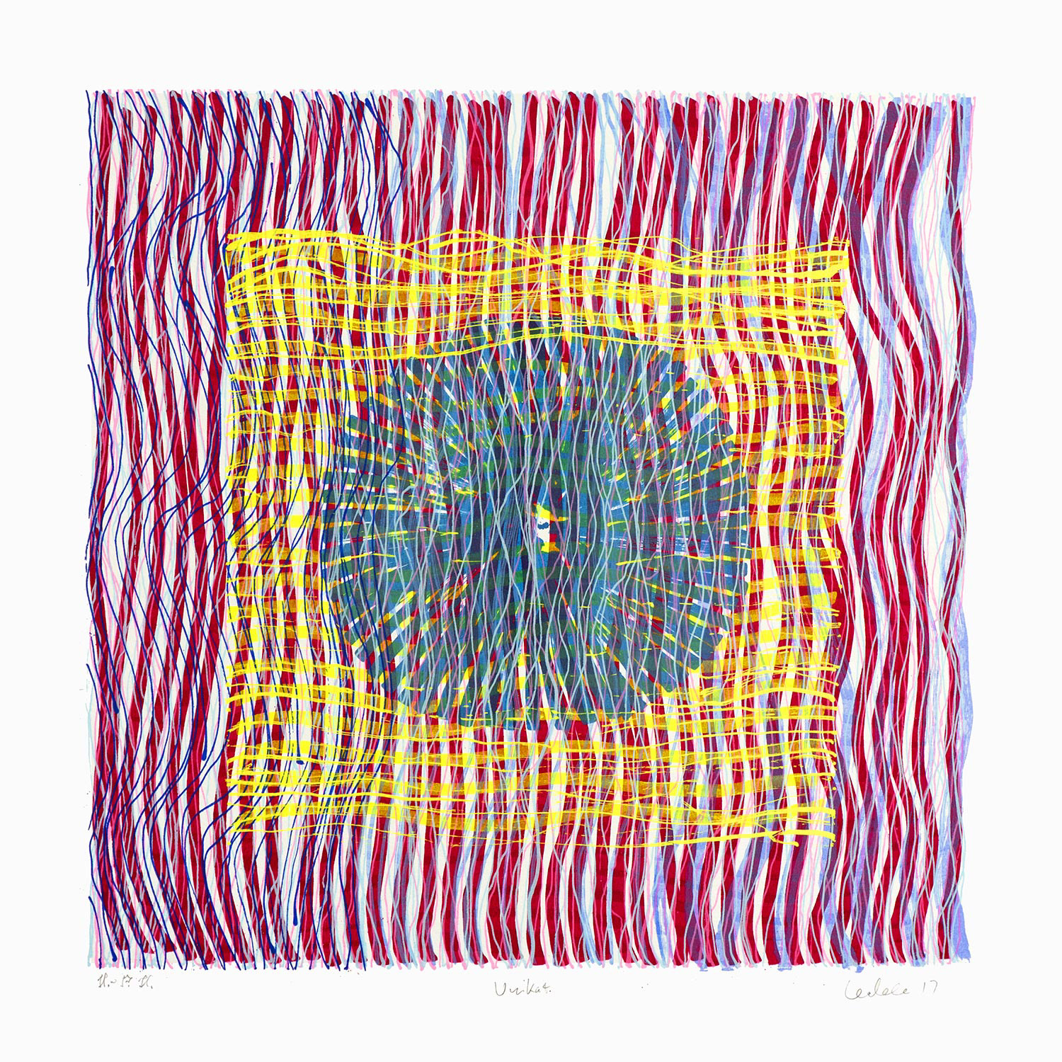 COLORWEAVES UNIKAT NO.44 Somerset Velvet paper, 24 by 24 inches (61x61cm), 2017 hand signed, HERMANN LEDERLE