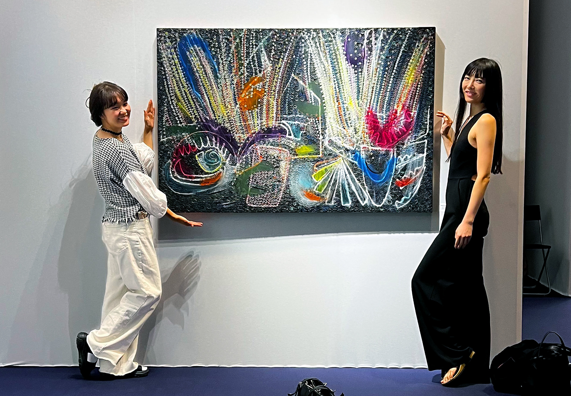 'LOOK LOOK' Oil on canvas, 40 x 60 inches, 2022 at Focus Art Fair Paris 2022