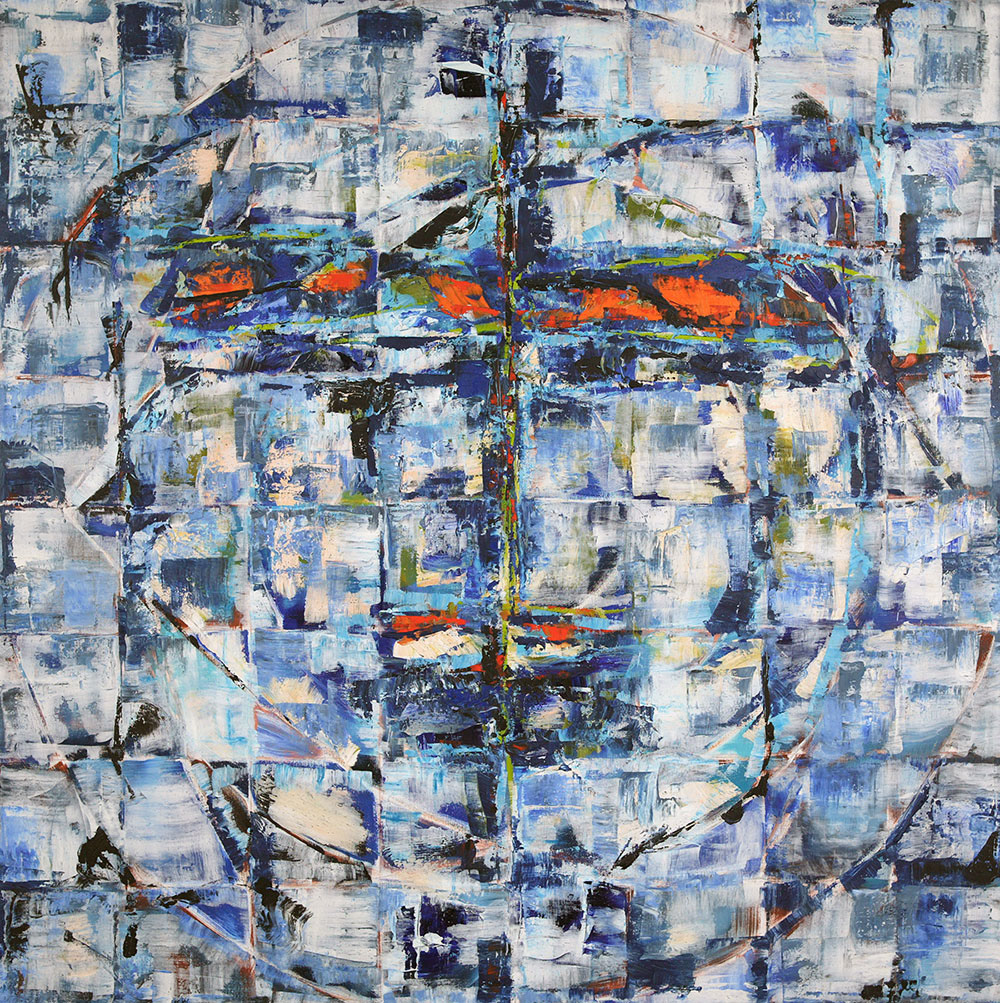 TURN oil on canvas, 48 by 48 inches, 2002, HERMANN LEDERLE