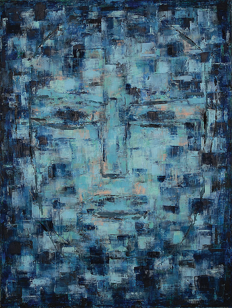 BLUE 99 oil on canvas, 50 by 38 inches, 2001, HERMANN LEDERLE