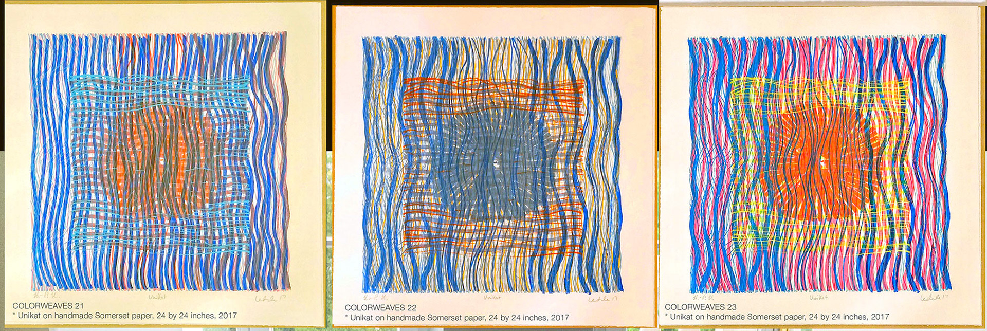 COLORWEAVES 21 & 22 & 23, SERIGRAPH,2017,ARSMONDO COLLECTION,HERMANN LEDERLE
