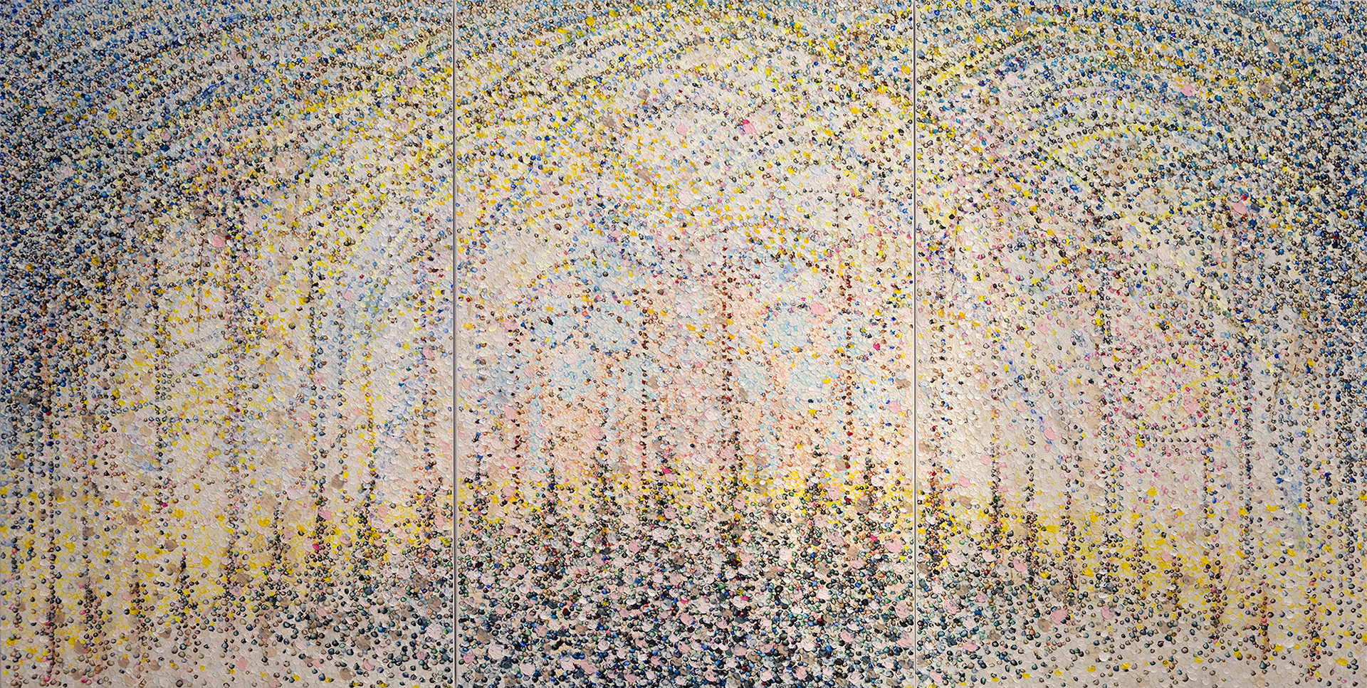 CATHEDRAL oil on canvas, 3 panels, 60 by 120 inches (152x305cm), 2021, Hermann Lederle