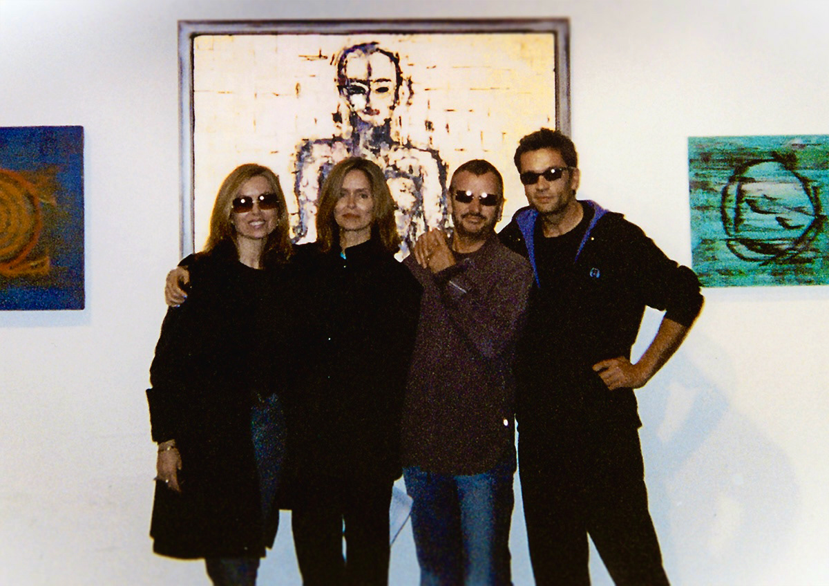 LAURIE FRANK brought Ringo Starr to my painting exhibition at her gallery MEDIA RARE in Hollywood 2001. She was brilliant in her support of my work. Ringo became a collector of my painting GRACE 2000 (pictured behind us.
