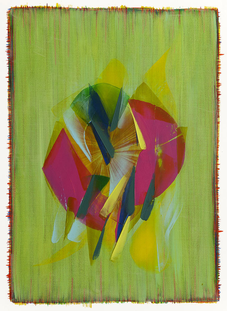 COLORBLOTS 1A oil on paper, 30 by 22 inches, 2013,HERMANN LEDERLE