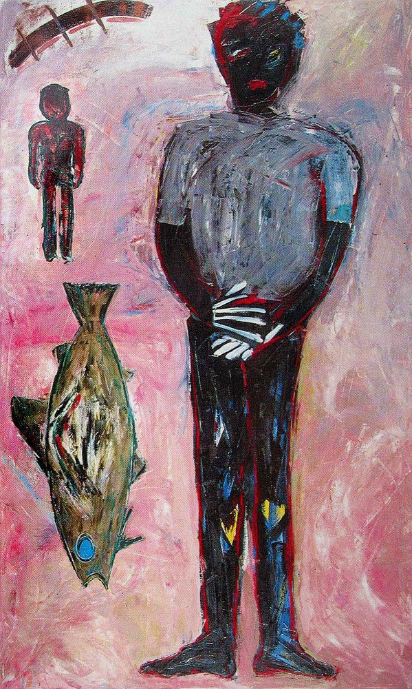 ELECTION oil on canvas, 80 by 50 inches, 1985, HERMANN LEDERLE