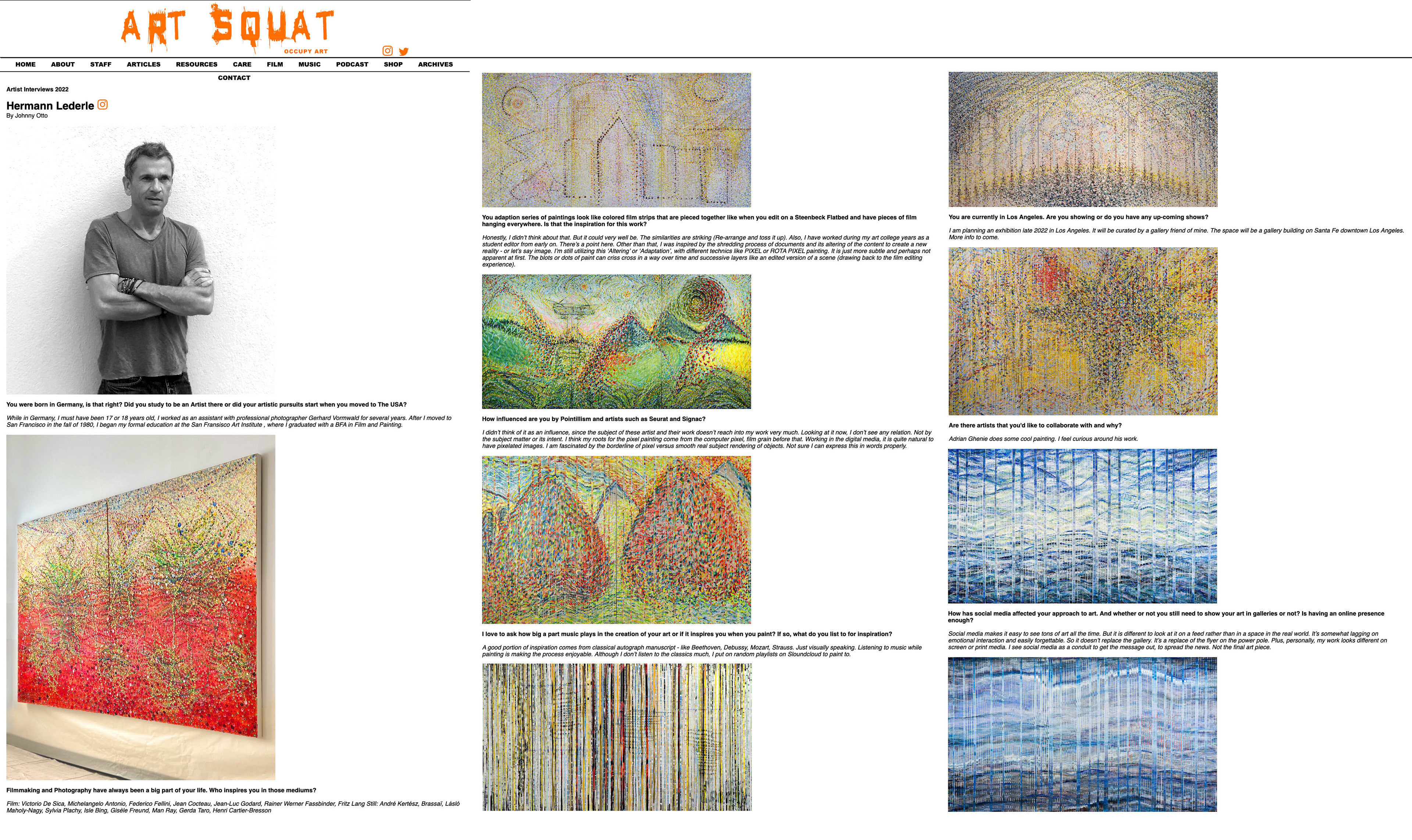 Art Squat Magazine Issue #4, May 2022 - featured Interview with artist Hermann Lederle