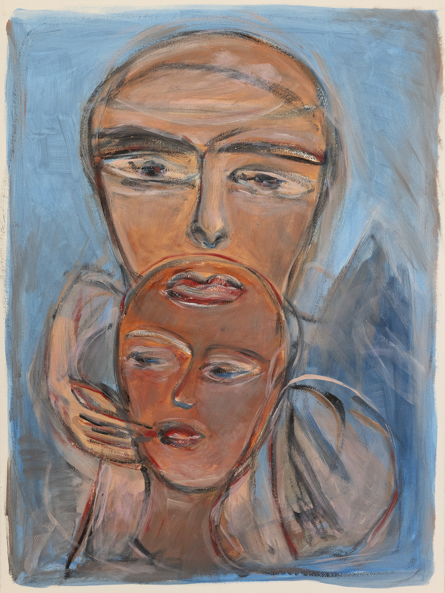 HEAD NY ALT Tribeca oil on paper, 30 by 22 inches, Hermann Lederle