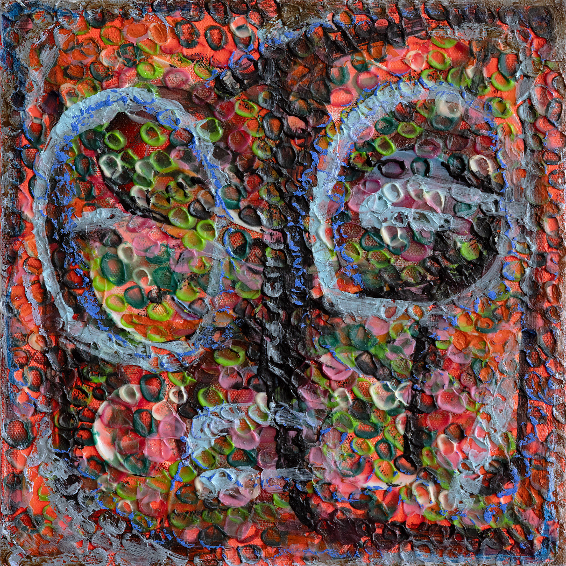 HEADS TRIBECA NY THREE oil on canvas, 12 by 12 inches (30 x 30 cm), 2026, HERMANN LEDERLE