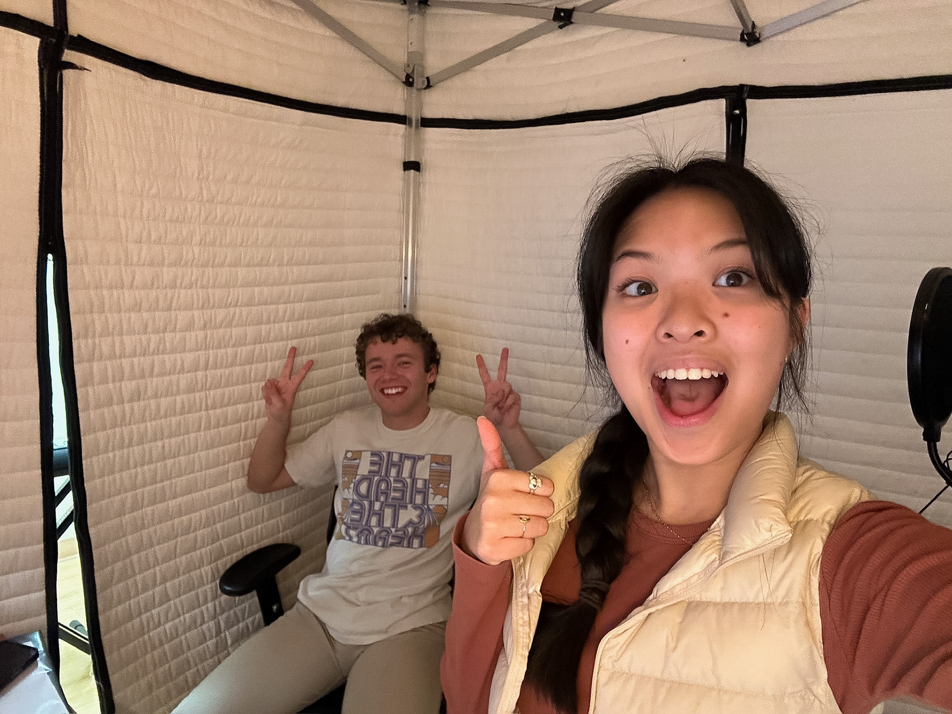 in the booth