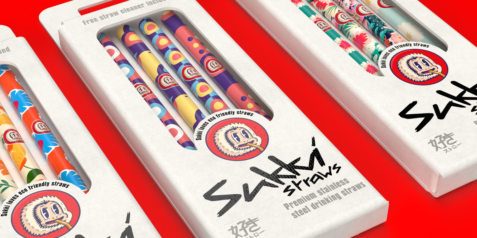 Sukki Straws branding and packaging design