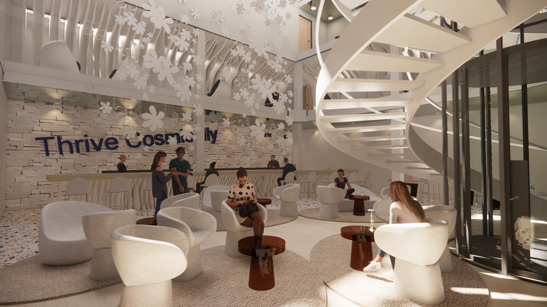 Lounge are and Alchemy kitchen beyond