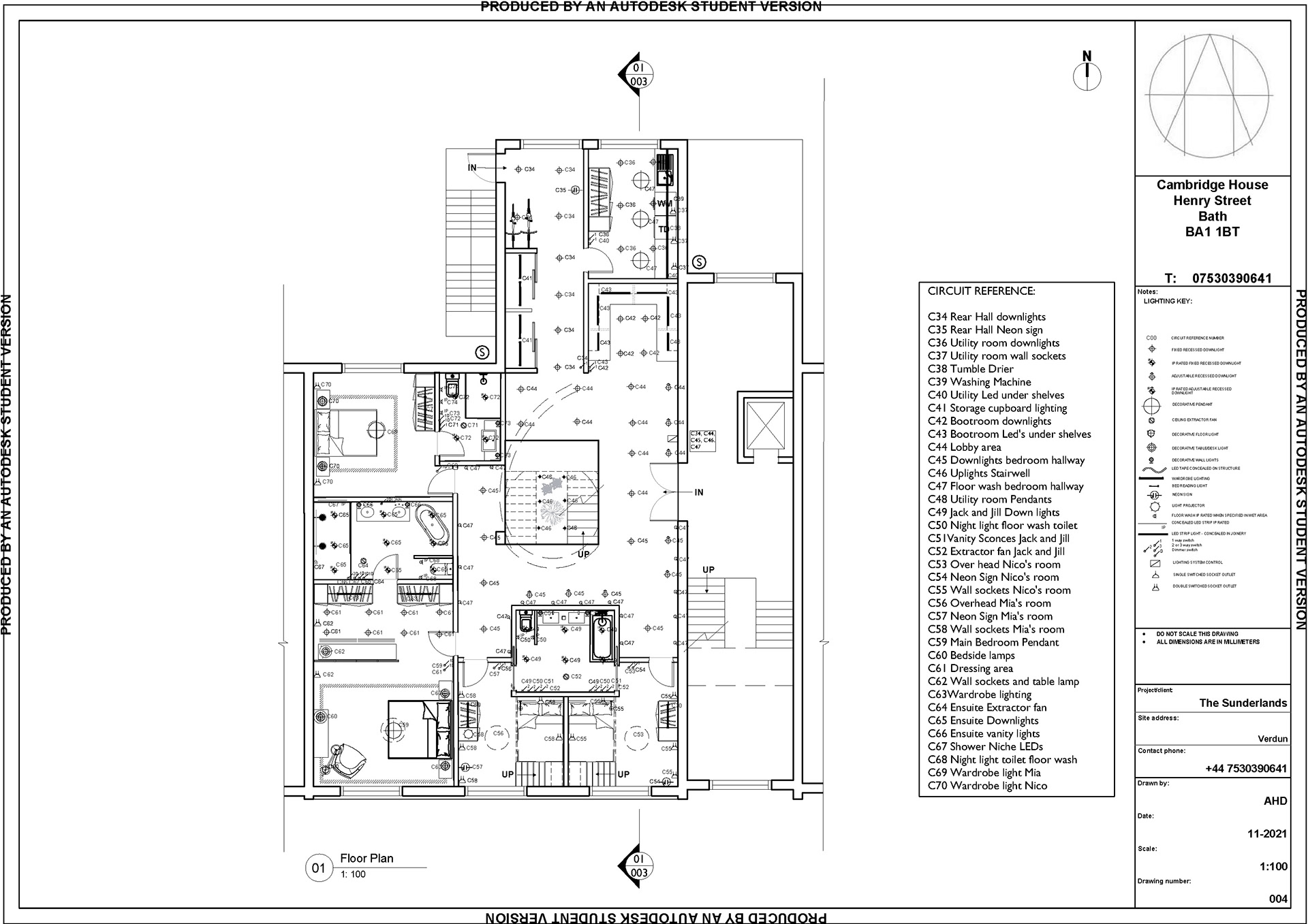 Technical Drawings - Lighting Plan Lower Level