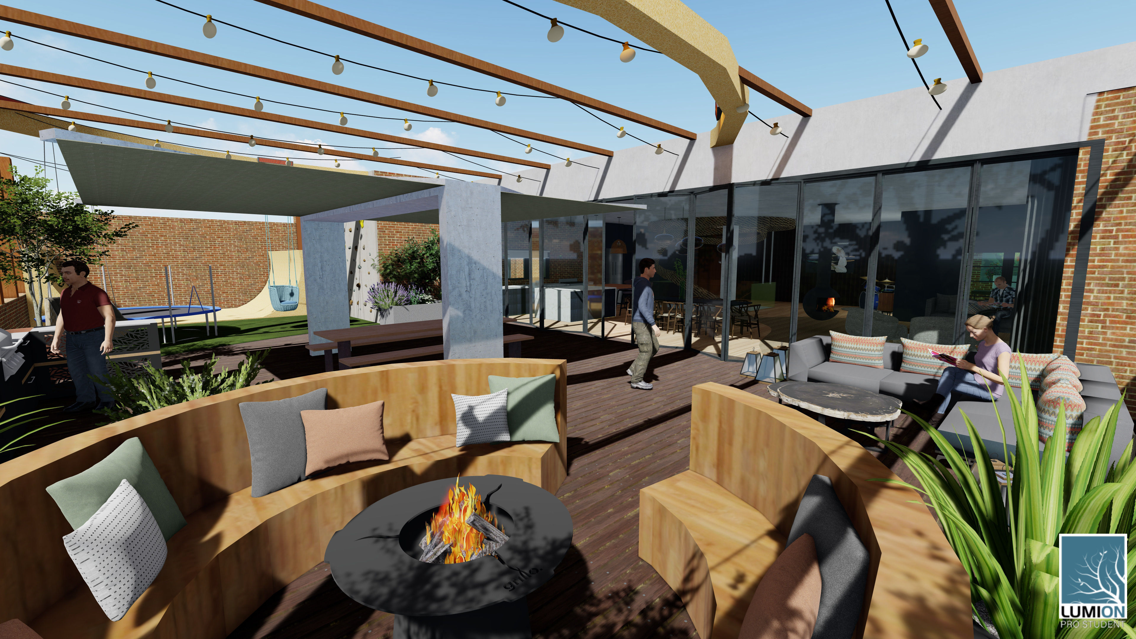 Rendered view of outdoor space