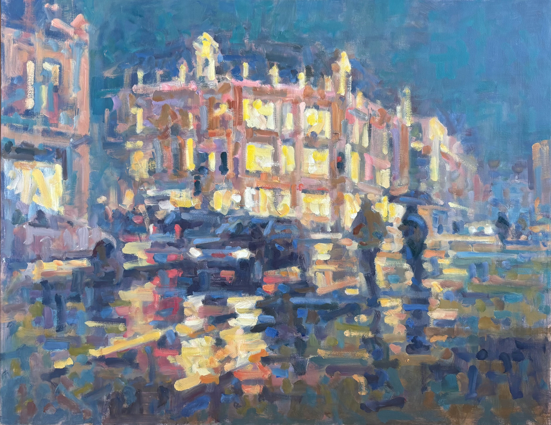 Trafik i natten 80x60 cm