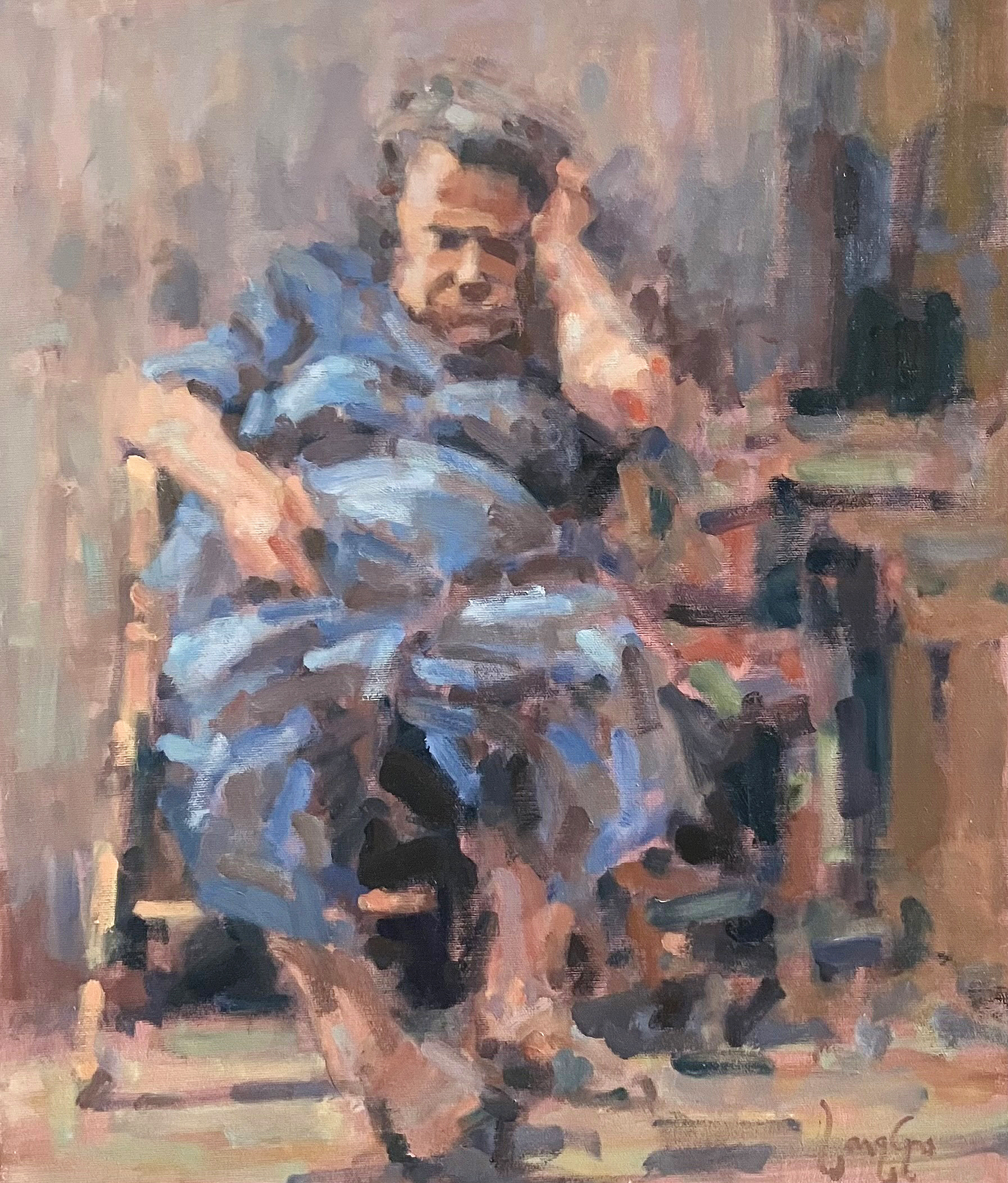 Gammel kone, 60x50 cm