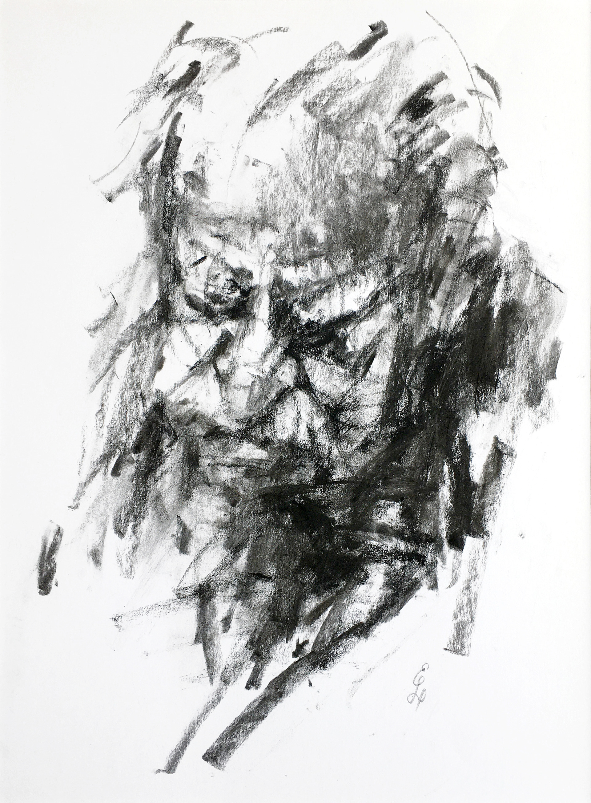 Kul på papir, 42x 29,7 cm