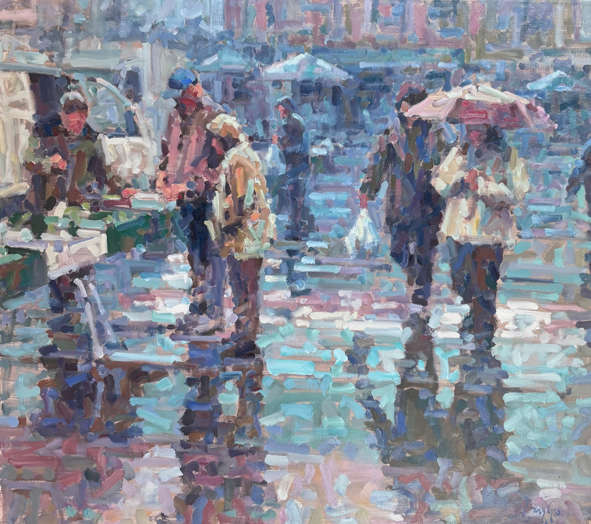 Markedsdag, 90x100 cm