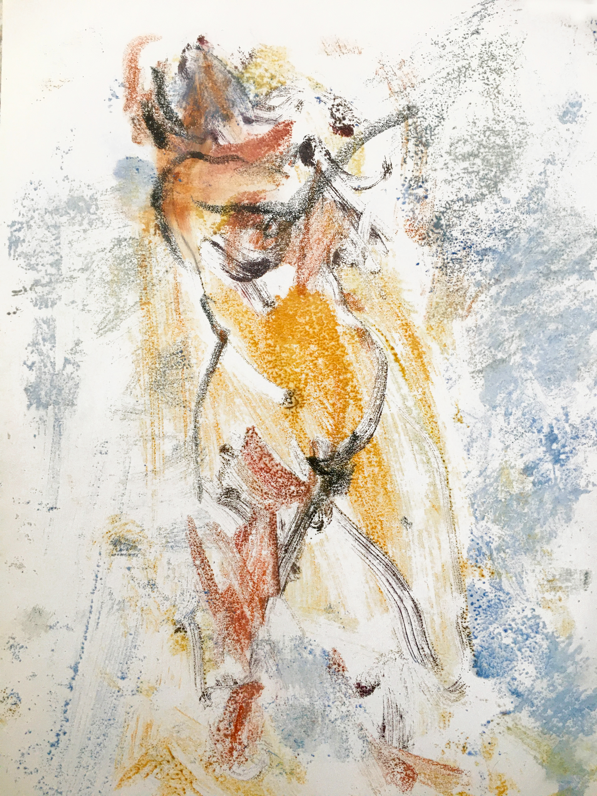 Mixed media på papir, 29,7x21 cm