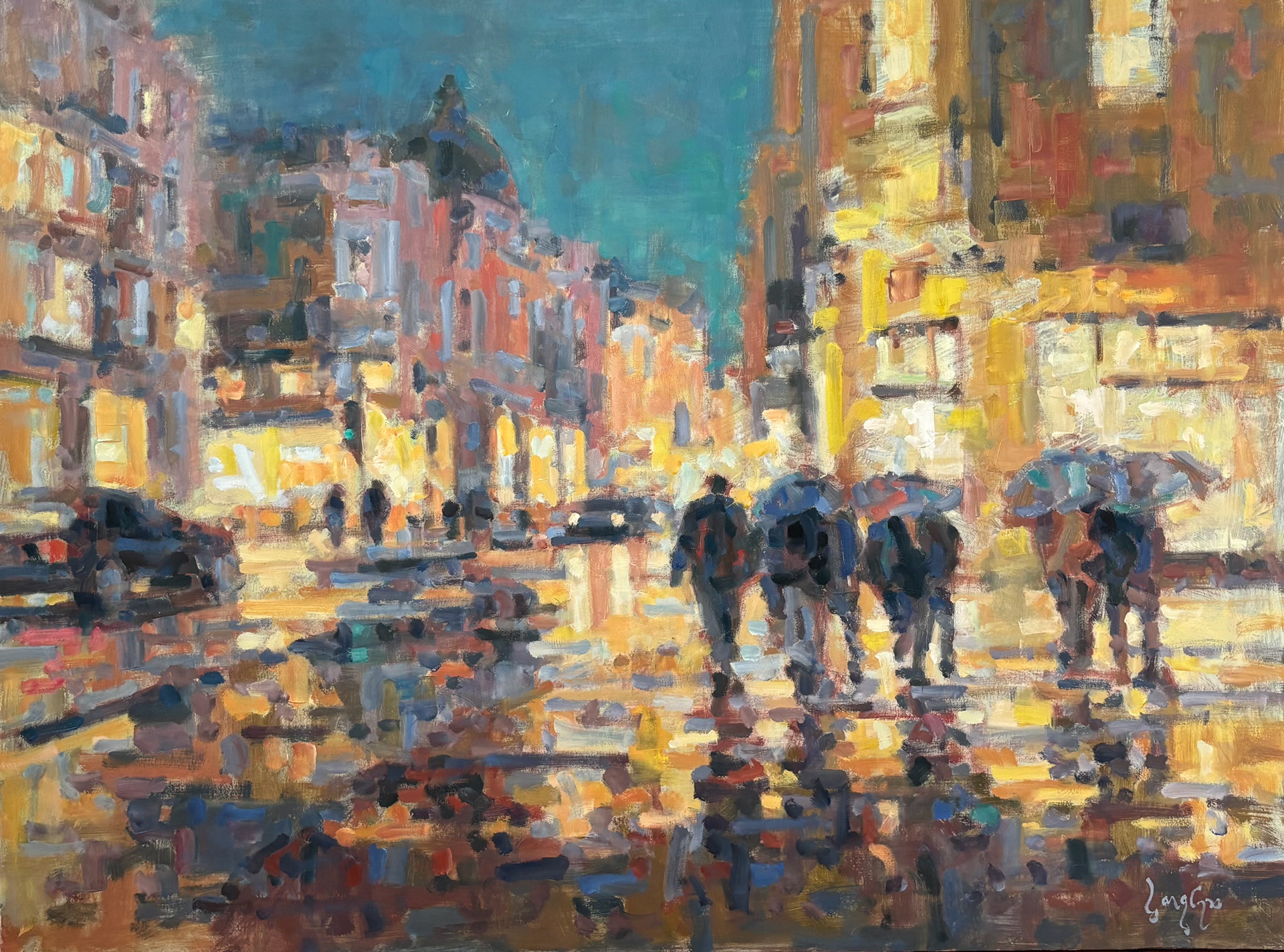 Aftenregn, 90x120 cm