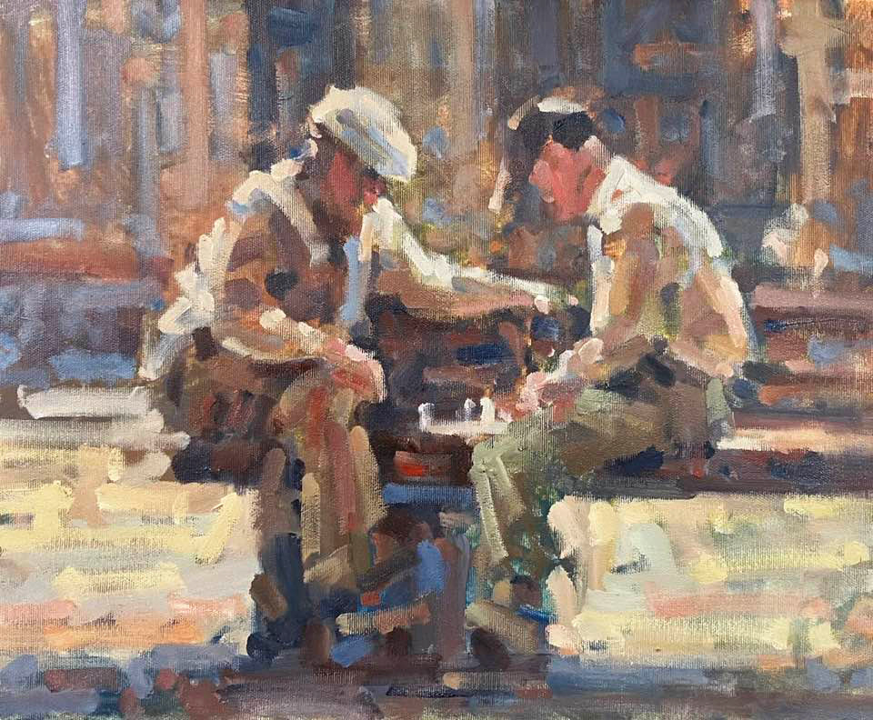 "Skakspillere”, 40x50 cm