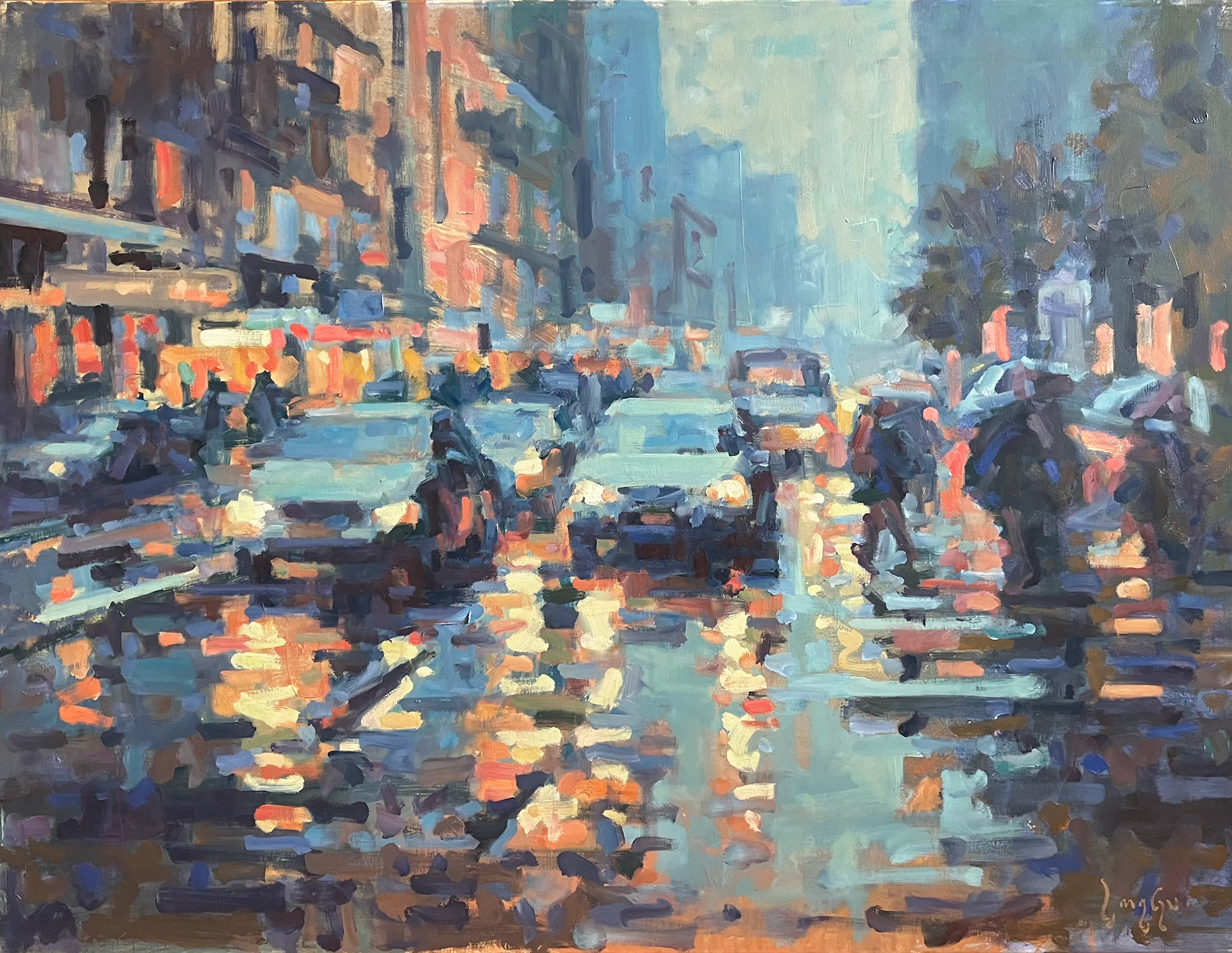 Byens lys, 90x120 cm