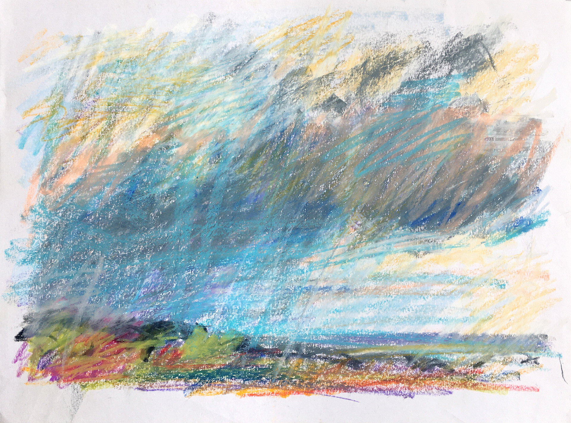 Oliekridt på papir, 22x 30 cm