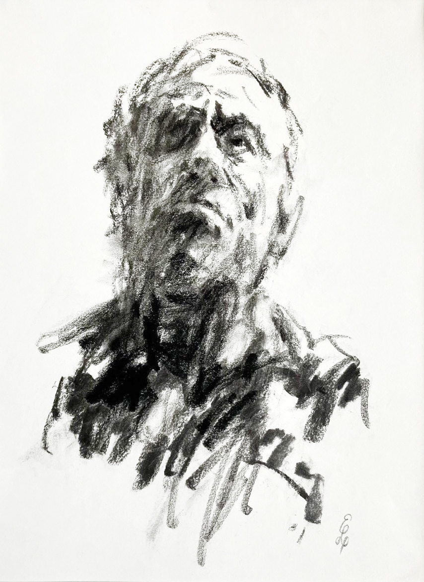 Kul på papir, 42x29,7 cm