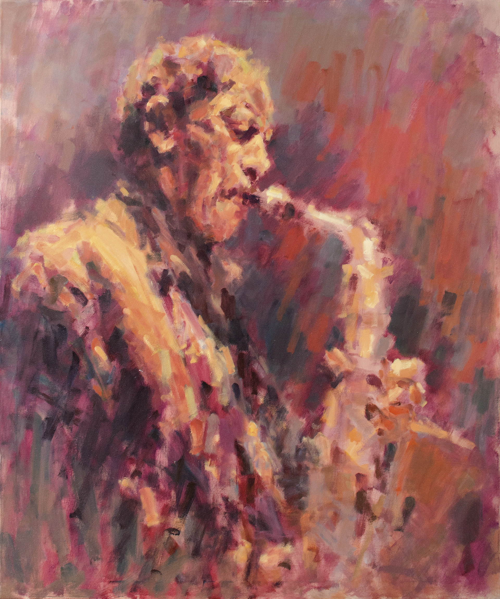 Saxofonist, 120x100 cm