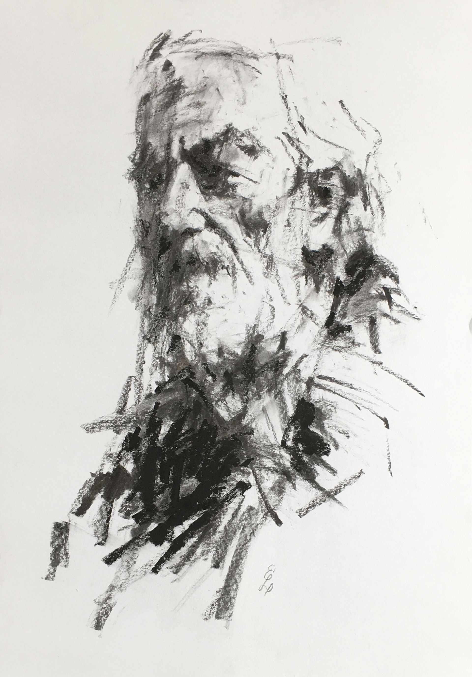 Kul på papir, 42x59,4 cm