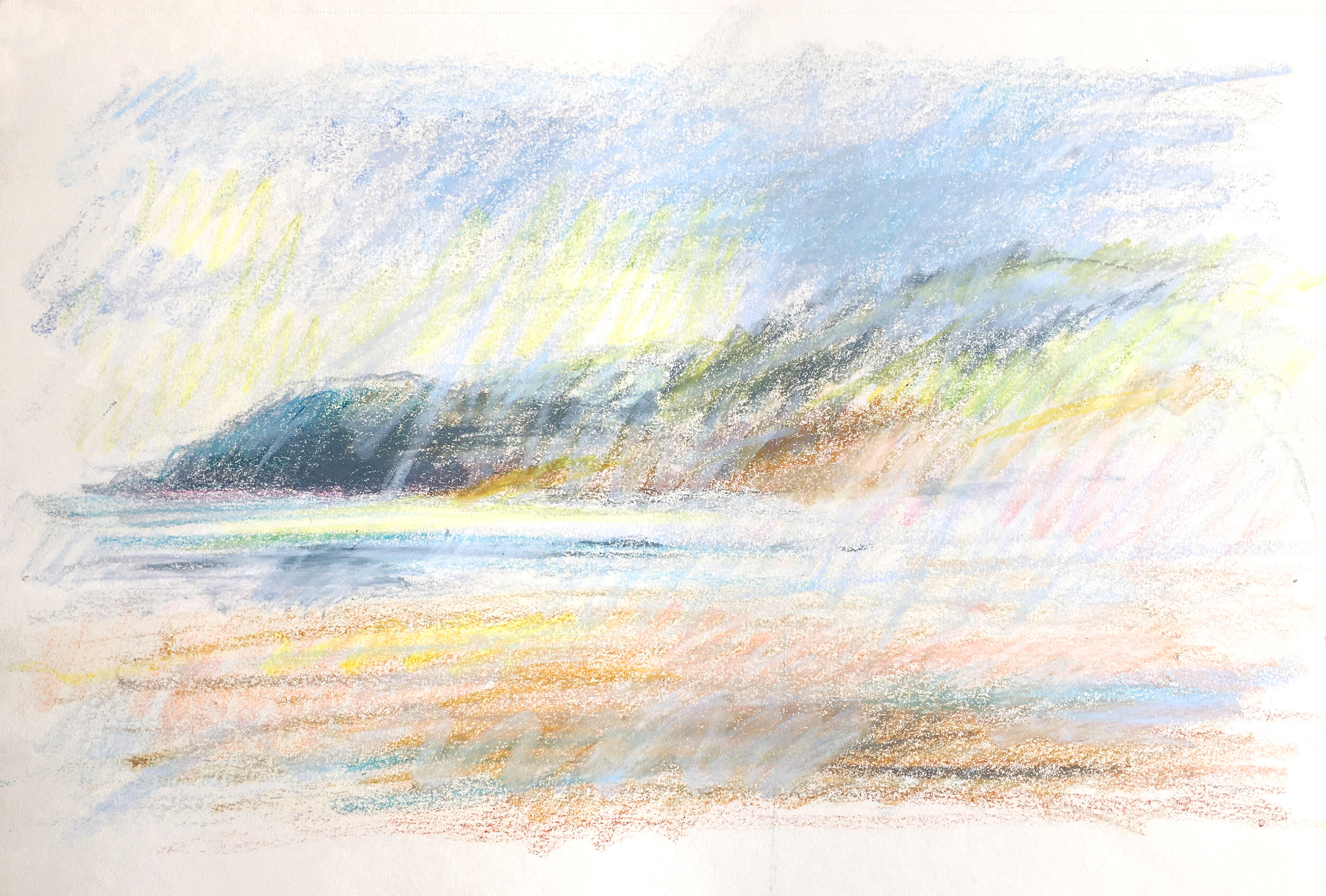 Oliekridt på papir, 29,7x 42 cm