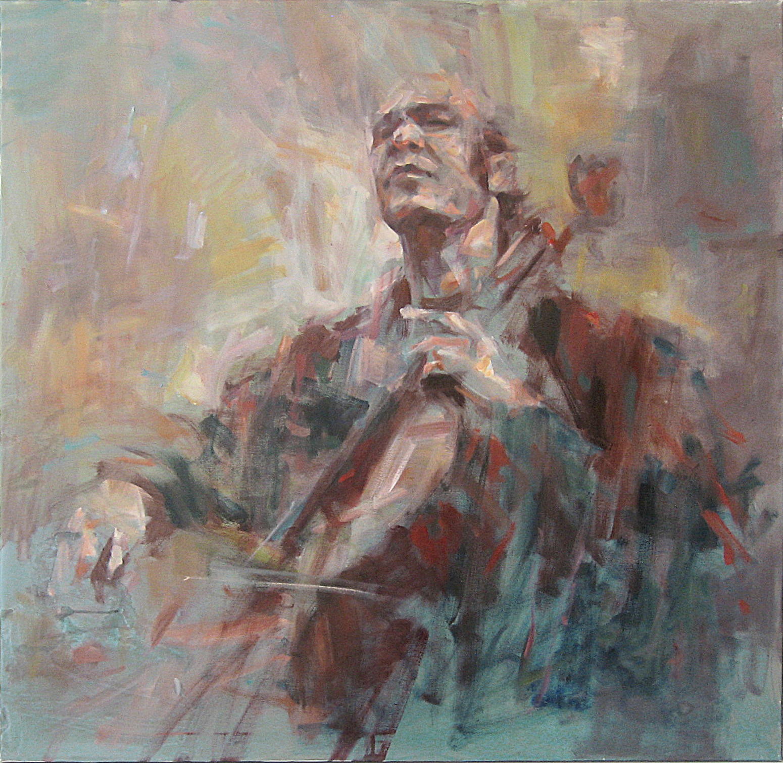 Cellist, 100x100 cm