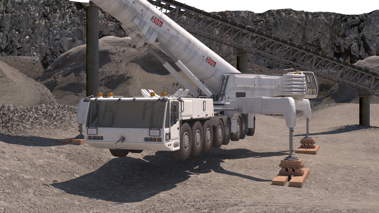 Large industrial vehicle scene. Rendered and animated by me. 