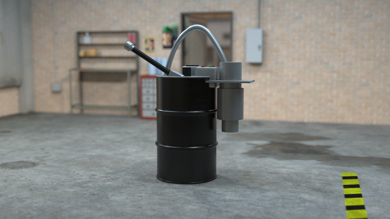 Bulb Crushing Machine. Modeled/rendered by me.