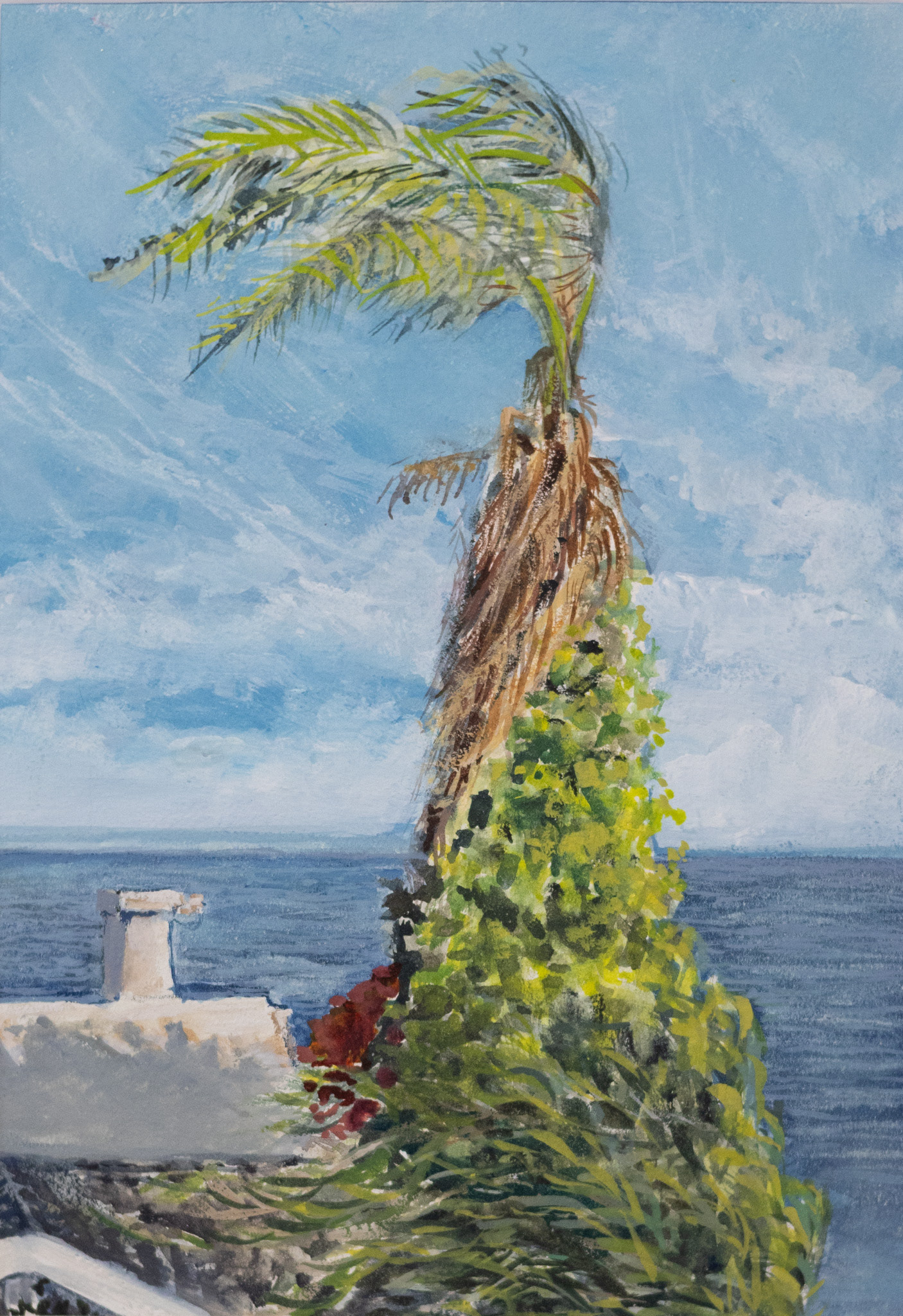 The Palm Goddess, Gouache on Aquabord ©Charissa Pray 2023