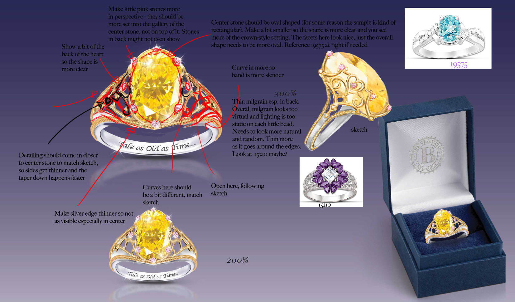 Art direction on product images for the Belle ring.