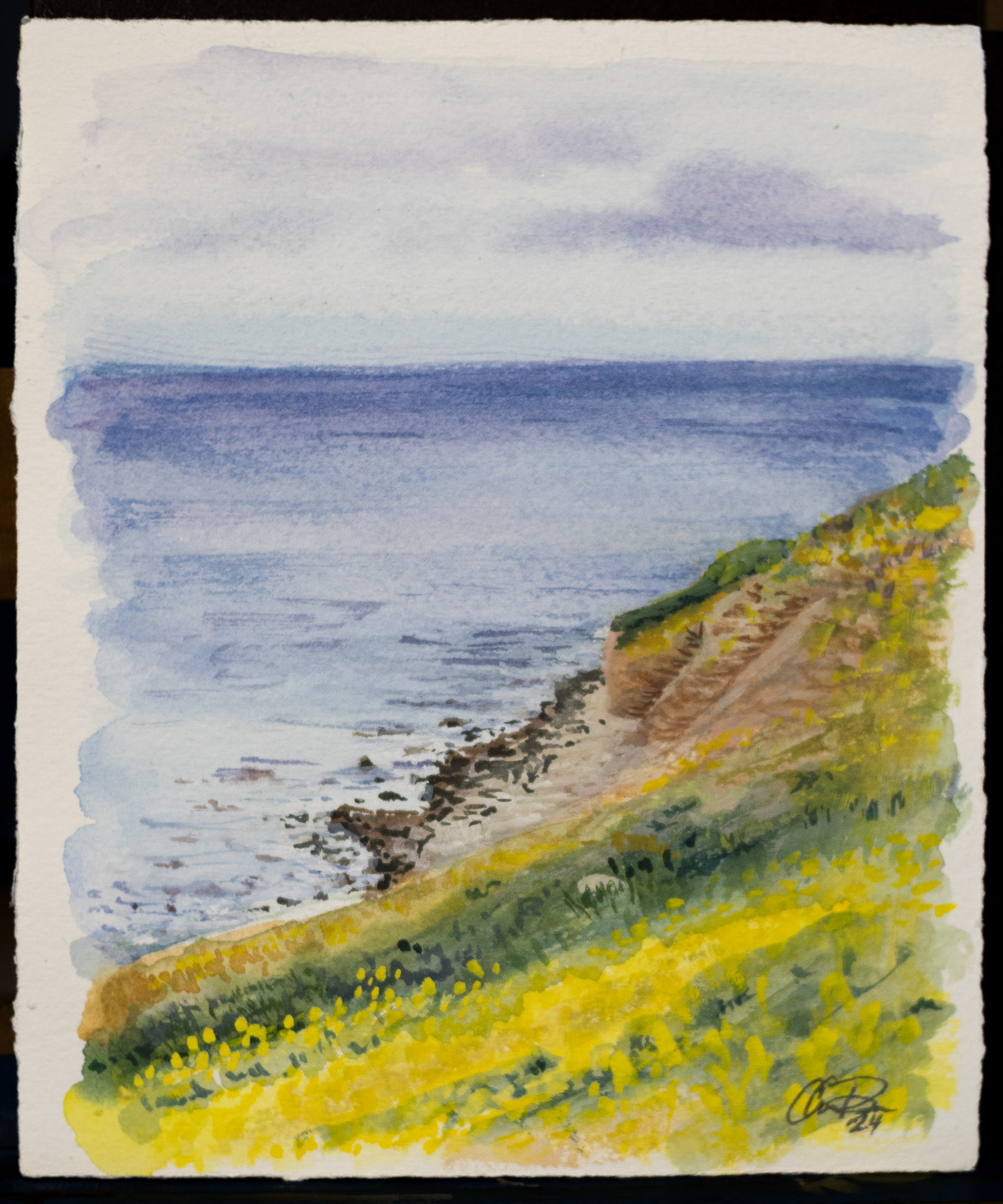 Ocean Trails, Watercolor on Arches Cotton Paper with Deckled Edge ©Charissa Pray 2024